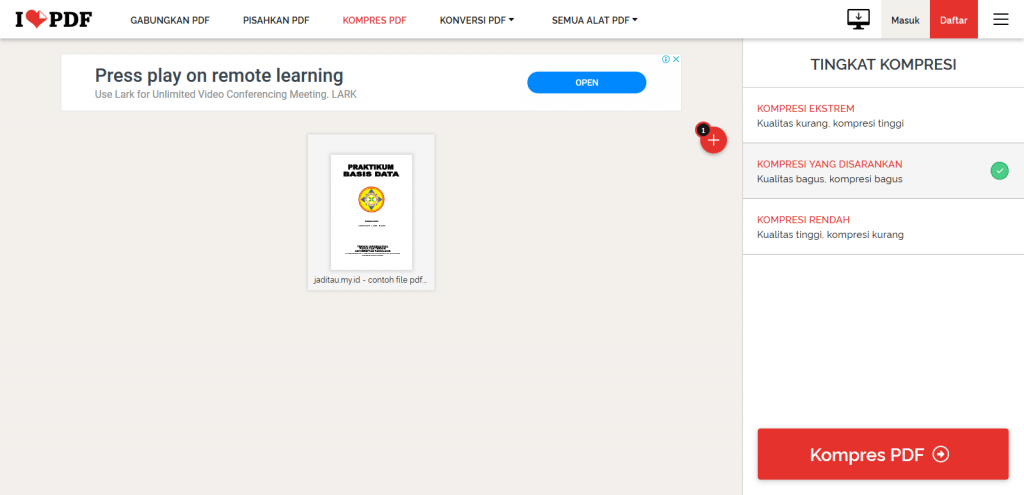 Kompres PDF secara online Kualitas PDF yang sama, ukuran file lebih kecil(1)