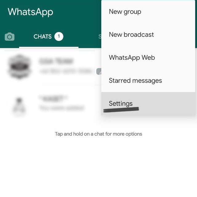 cara aktifkan dark mode whatsapp step 1