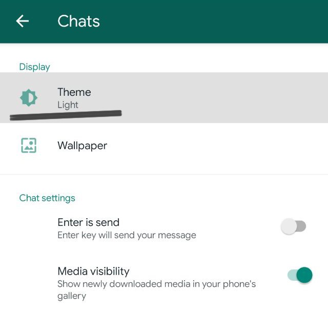 cara aktifkan dark mode whatsapp step 3