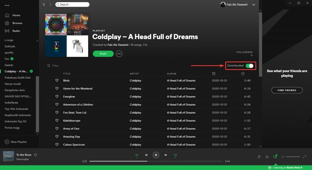 cara mengaktifkan offline mode spotify desktop