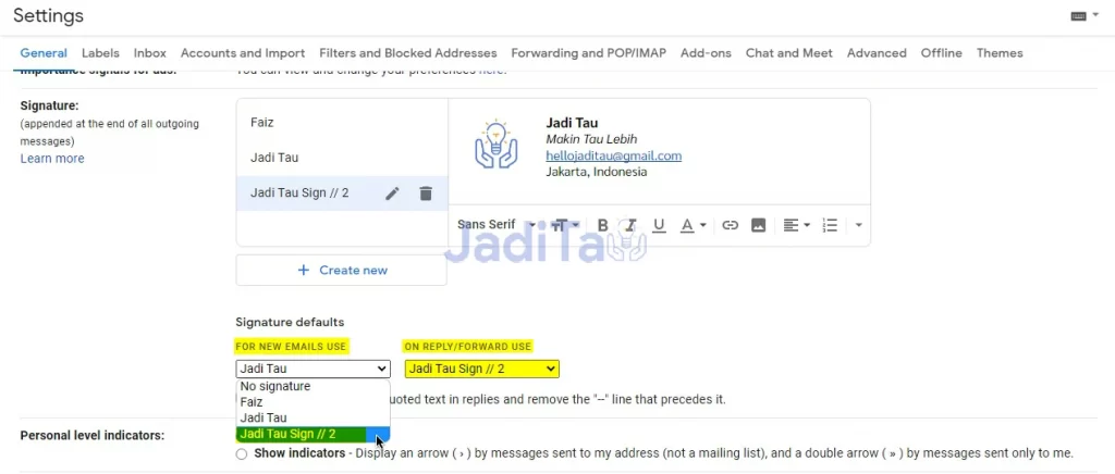 JadiTau.my.id - Cara Menambahkan Signature di Email (1)