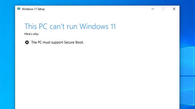 The PC must support Secure Boot Saat Install Windows 11