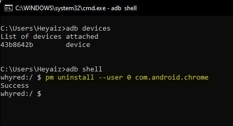 Jalankan Perintah untuk Uninstall Google Chrome di Android