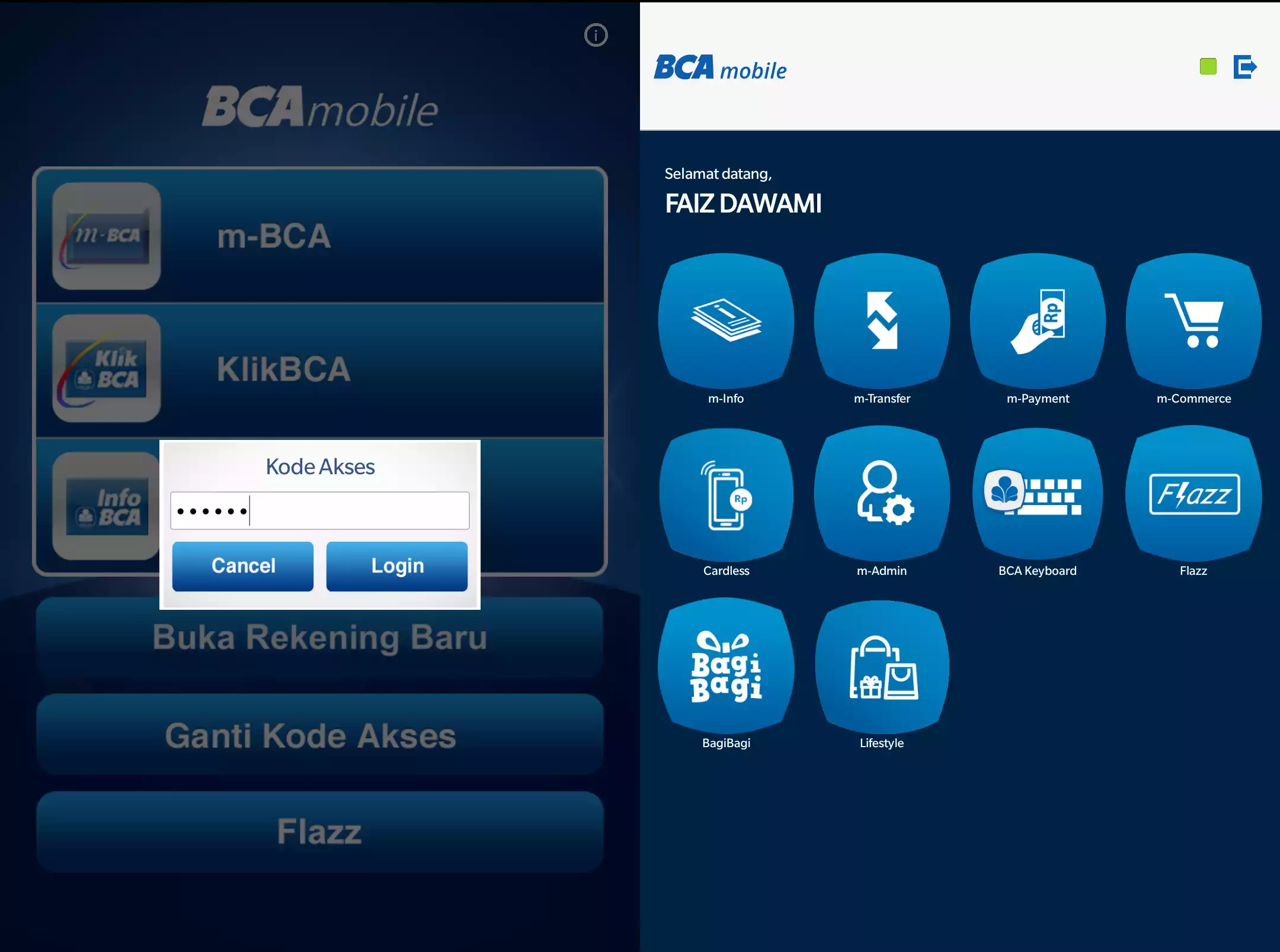 Login ke BCA Mobile dan Masukkan Kode Akses